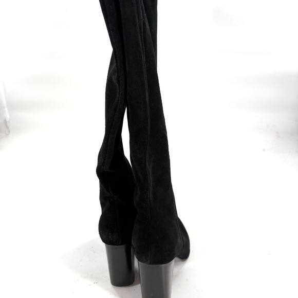 Nine West Chicke Knee High Boots 9.5 Black Suede NWOT Heel Tall Academia Prep - Picture 7 of 10